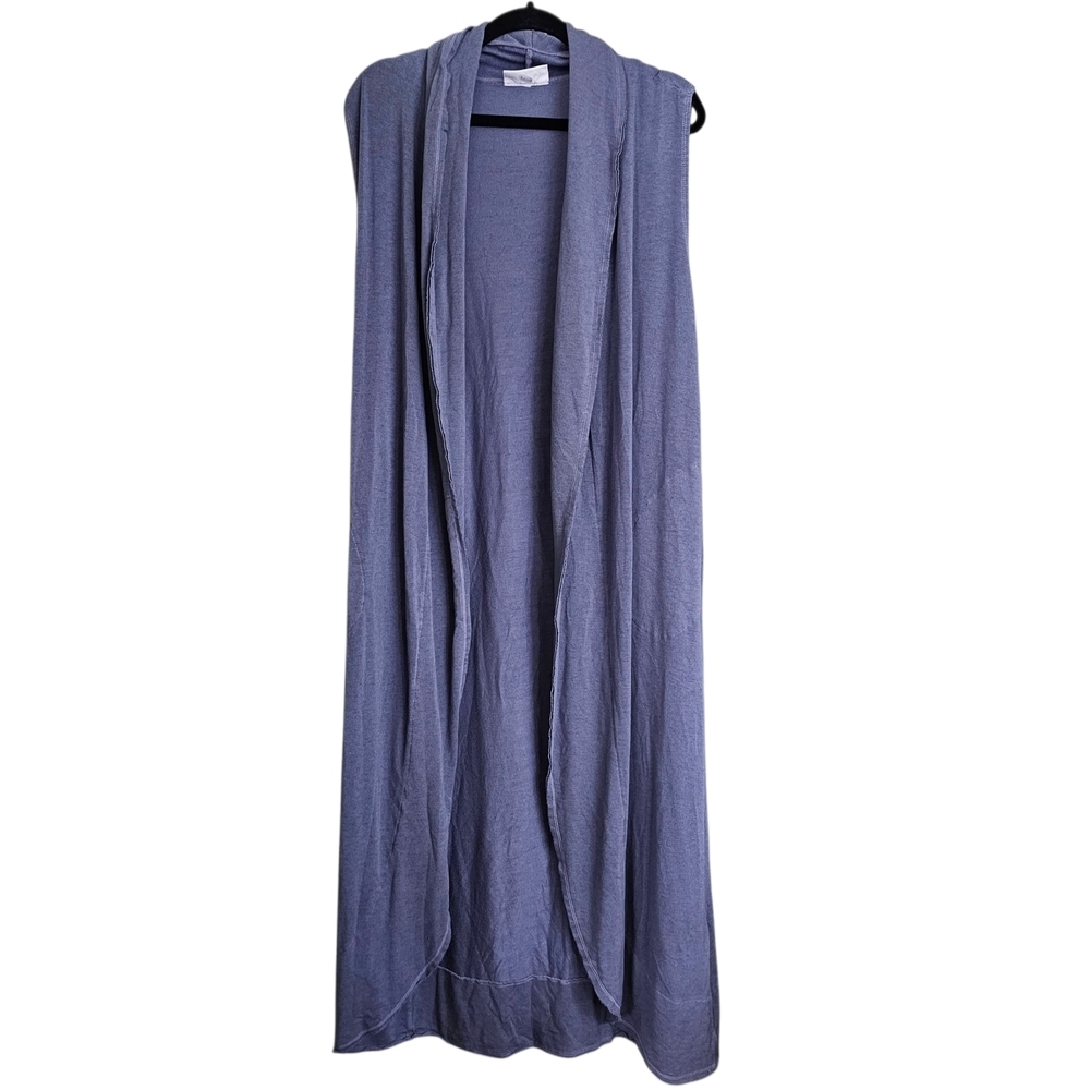 bryn Walker Long Blue Open Cardigan